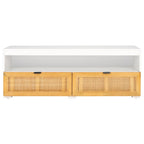 TV-Unterschrank mit 2 Schubladen und 1 Ablage (für Flachbildfernseher bis 55 Zoll) – 122 B x 41 T x 43 H cm