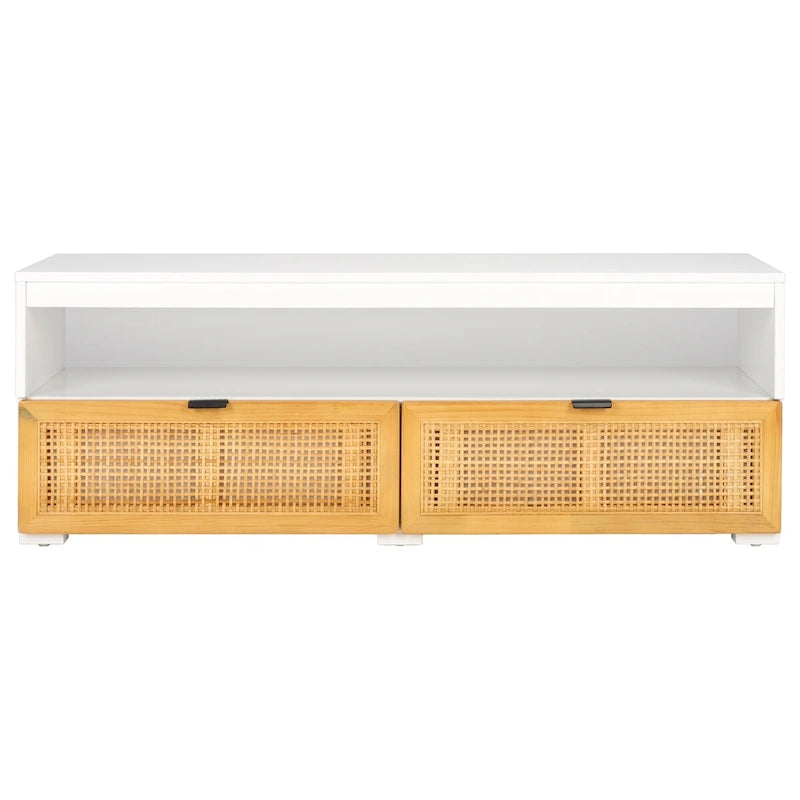 2-Drawer 1-Shelf Entertainment Media Stand (Fits Up To 55 Flatscreen TV) - 48Wx16Dx17H