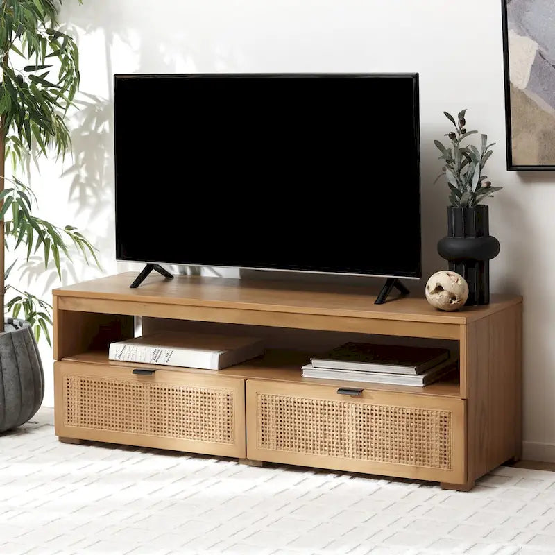 2-Drawer 1-Shelf Entertainment Media Stand (Fits Up To 55 Flatscreen TV) - 48Wx16Dx17H