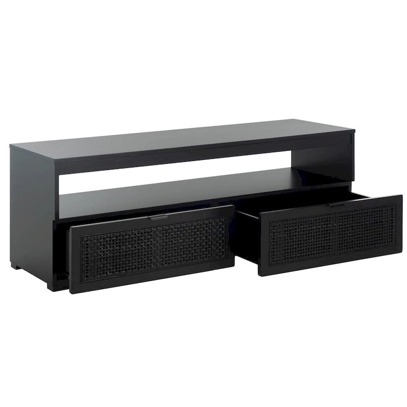 2-Drawer 1-Shelf Entertainment Media Stand (Fits Up To 55 Flatscreen TV) - 48Wx16Dx17H