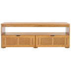 TV-Unterschrank mit 2 Schubladen und 1 Ablage (für Flachbildfernseher bis 55 Zoll) – 122 B x 41 T x 43 H cm