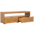 TV-Unterschrank mit 2 Schubladen und 1 Ablage (für Flachbildfernseher bis 55 Zoll) – 122 B x 41 T x 43 H cm