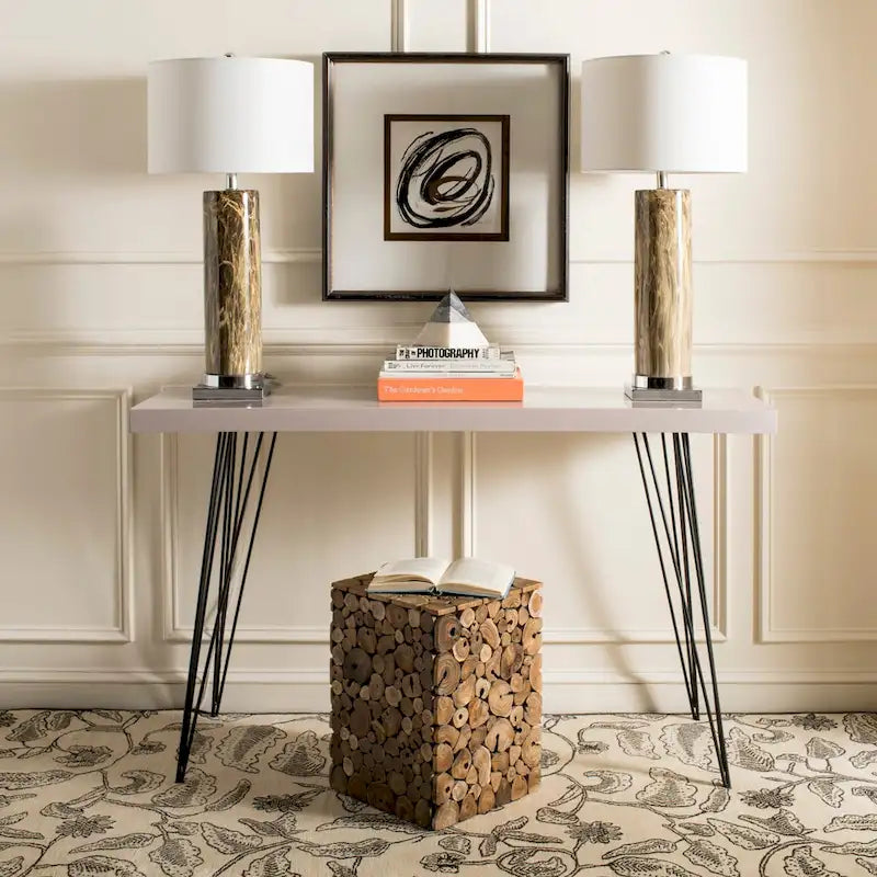 Iida Bali Black Stool- Natural- 13 x 13 x 18- 13Wx13Dx18H
