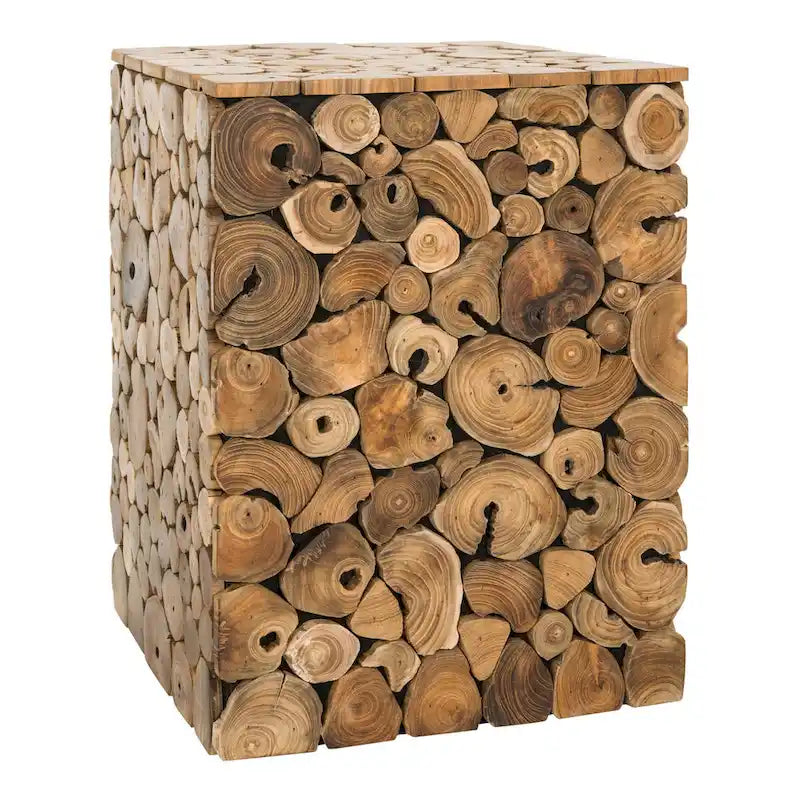 Iida Bali Black Stool- Natural- 13 x 13 x 18- 13Wx13Dx18H