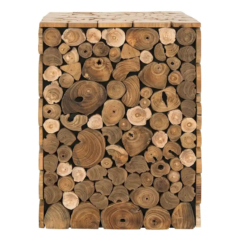Iida Bali Black Stool- Natural- 13 x 13 x 18- 13Wx13Dx18H