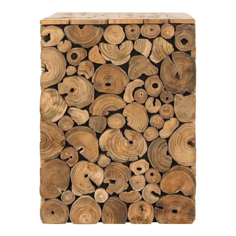 Iida Bali Black Stool- Natural- 13 x 13 x 18- 13Wx13Dx18H