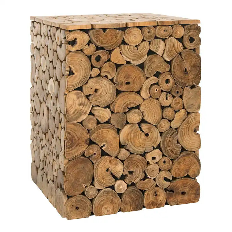 Iida Bali Black Stool- Natural- 13 x 13 x 18- 13Wx13Dx18H