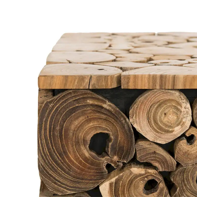 Iida Bali Black Stool- Natural- 13 x 13 x 18- 13Wx13Dx18H