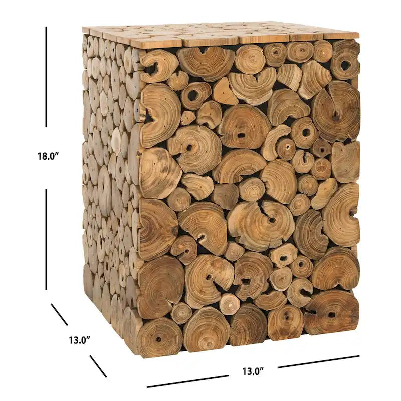 Iida Bali Black Stool- Natural- 13 x 13 x 18- 13Wx13Dx18H