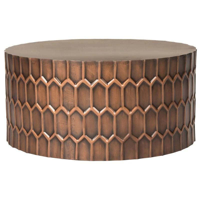Antique Copper Coffee Table - 29Wx29Dx15H