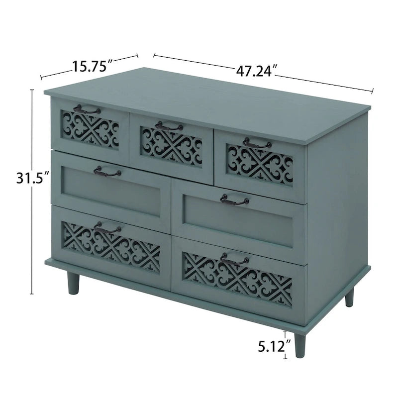7 Drawer Cabinet American Furniture Suitable for Bedroom - N/A