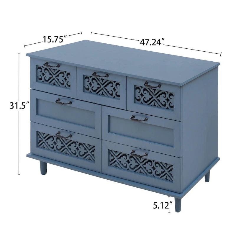 7 Drawer Cabinet American Furniture Suitable for Bedroom - N/A