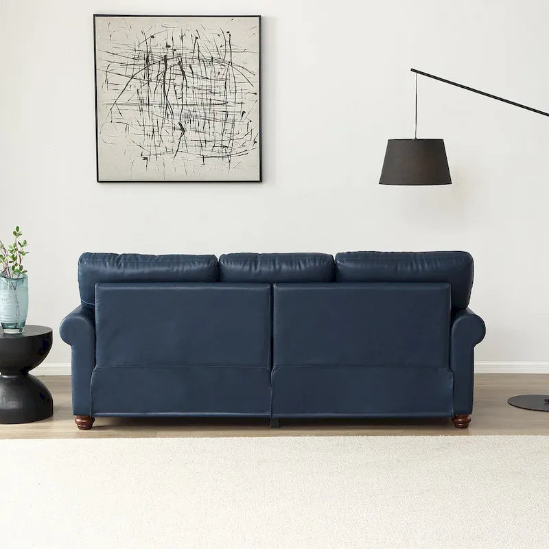 Classic Living Room Nails Sofa Faux Leather for Living Room, Office, Apartment