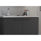 Waschbecken mit Unterschrank, Edelstahl-Arbeitsplatte, Innenablage