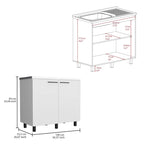 Waschbecken mit Unterschrank, Edelstahl-Arbeitsplatte, Innenablage