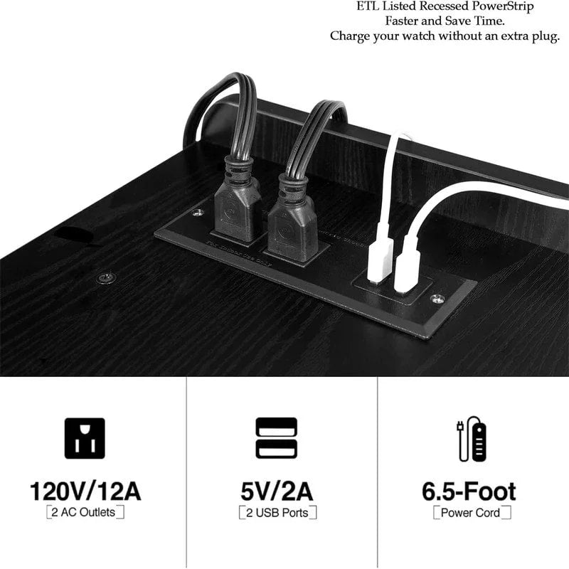 LED Record Player Stand - 14.2D x 32.5W x 27.2H