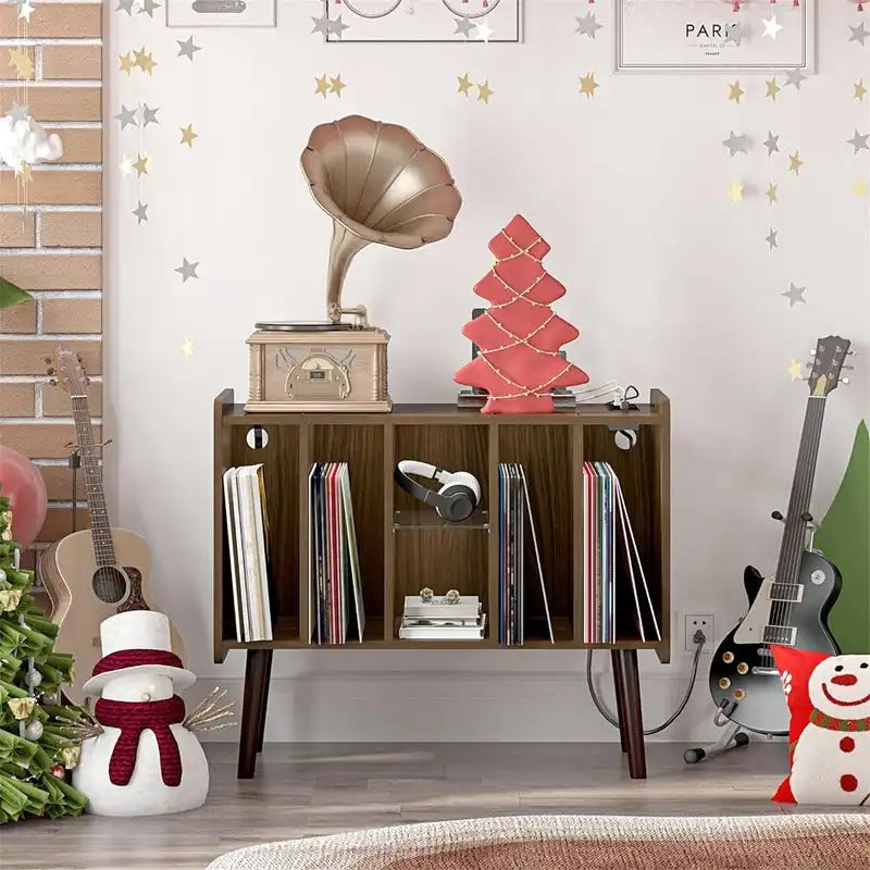 LED Record Player Stand - 14.2D x 32.5W x 27.2H
