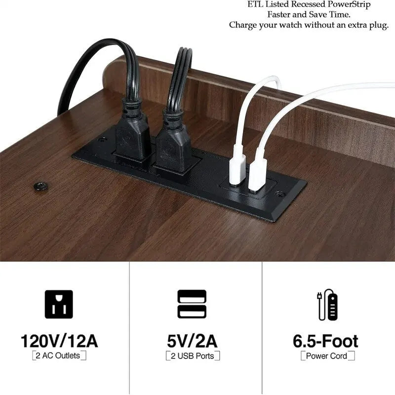 LED Record Player Stand - 14.2D x 32.5W x 27.2H