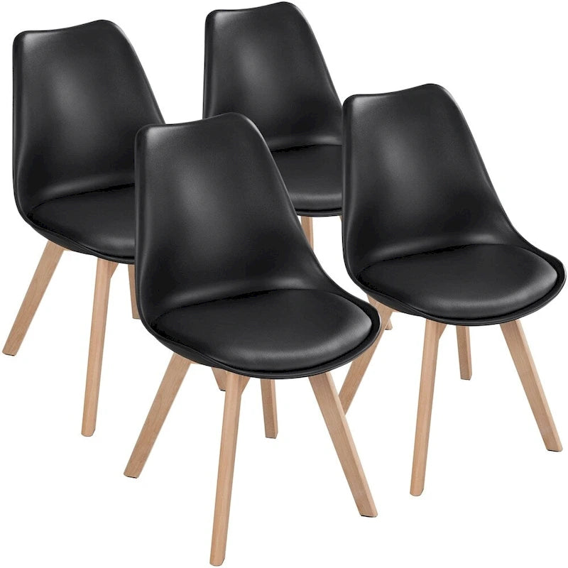 Set of 4 Dining Chairs with Modern Soft Padded