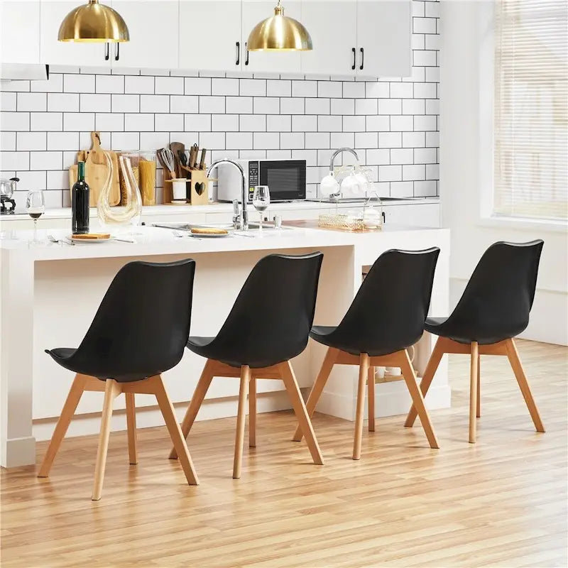 Set of 4 Dining Chairs with Modern Soft Padded