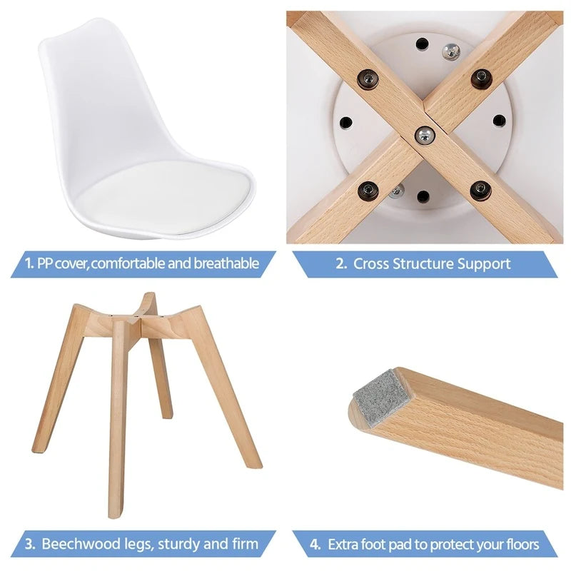 Set of 4 Dining Chairs with Modern Soft Padded