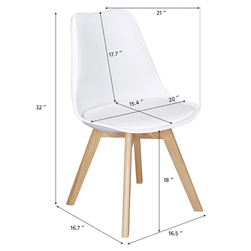 Set of 4 Dining Chairs with Modern Soft Padded