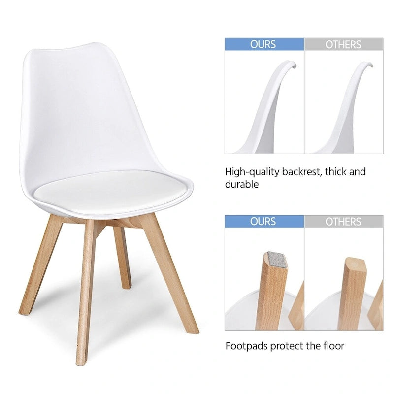 Set of 4 Dining Chairs with Modern Soft Padded
