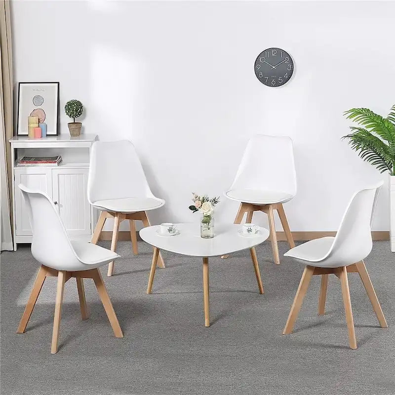Set of 4 Dining Chairs with Modern Soft Padded