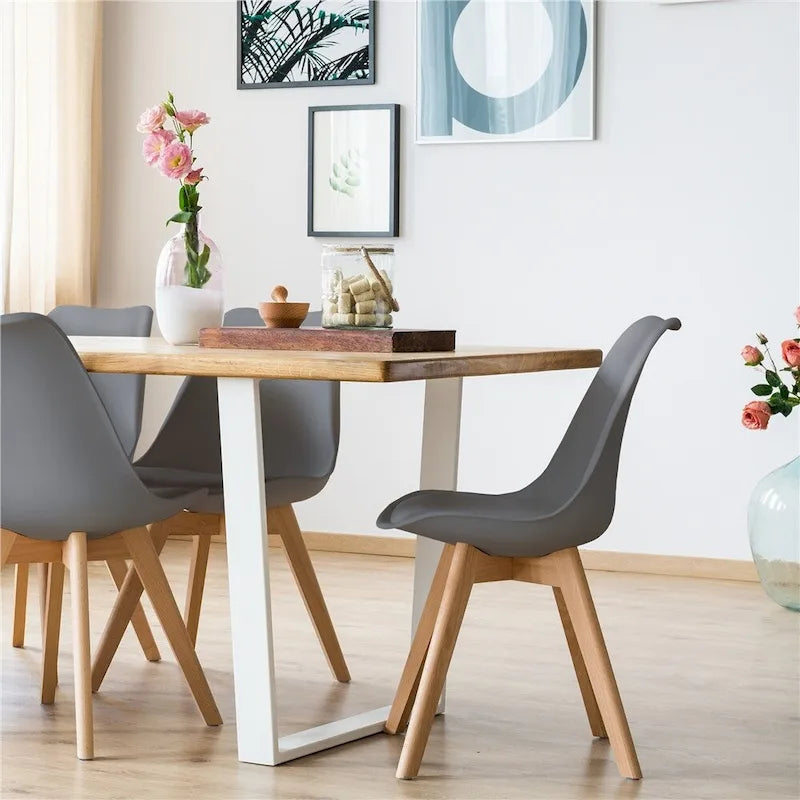 Set of 4 Dining Chairs with Modern Soft Padded
