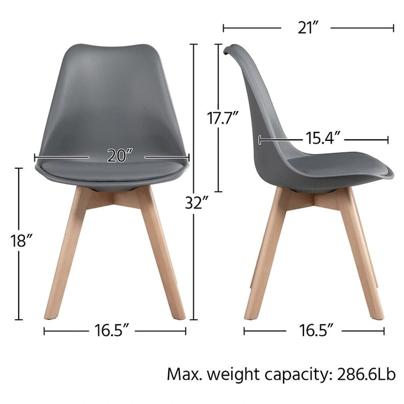 Set of 4 Dining Chairs with Modern Soft Padded