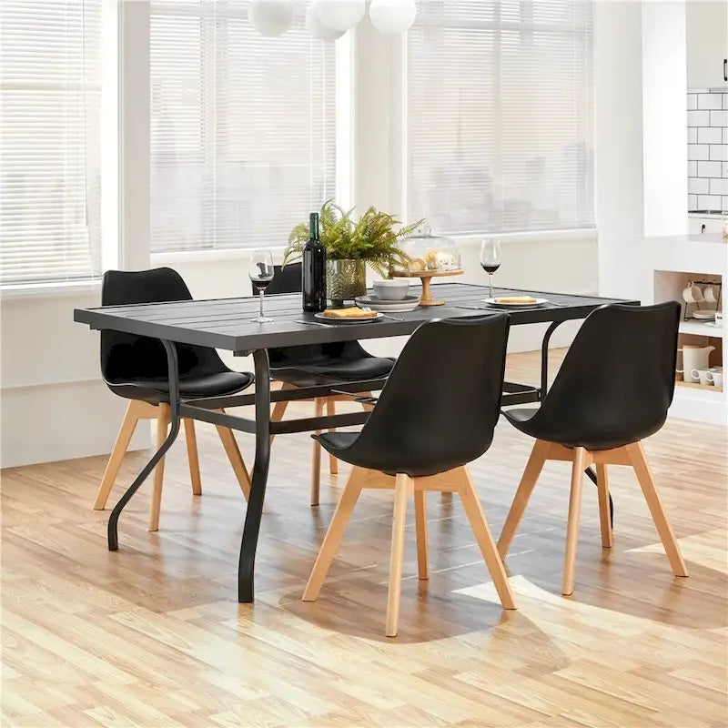 Set of 4 Dining Chairs with Modern Soft Padded