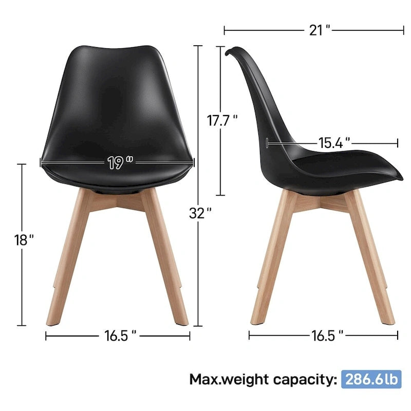 Set of 4 Dining Chairs with Modern Soft Padded
