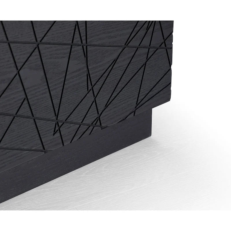 Modern Black Oak Square Coffee Table With Storage
