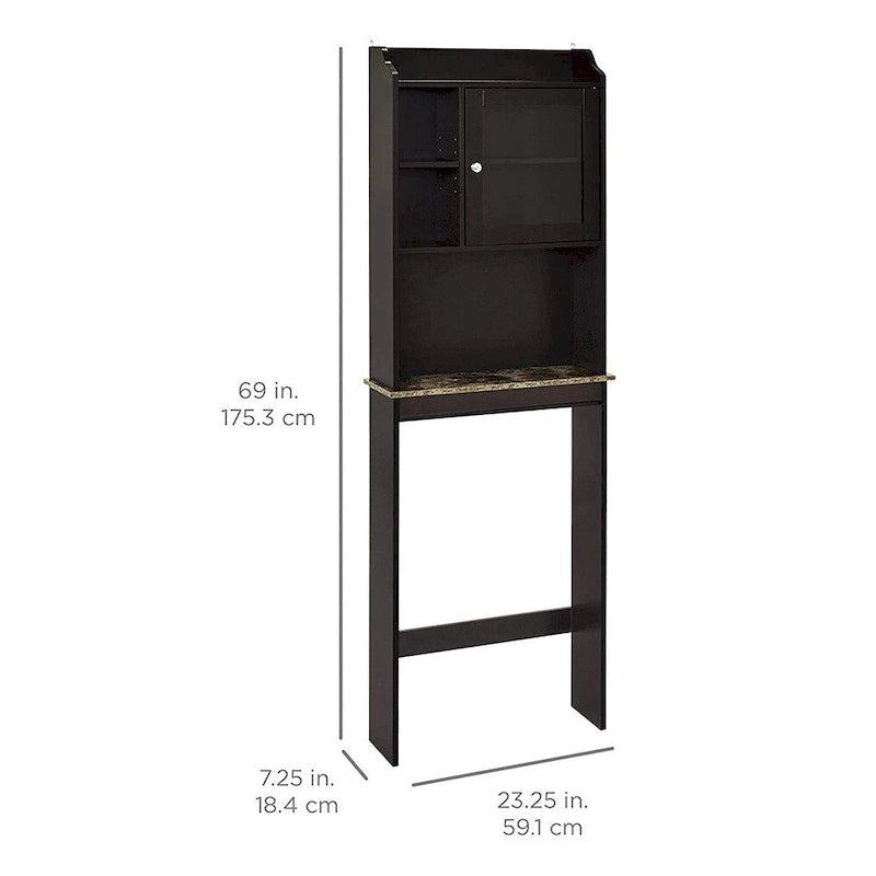 Over The Toilet Space Saver Organization Wood Storage Cabinet for Home