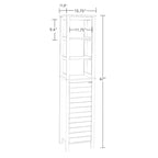 Hoher Badezimmerschrank mit einer Tür und offenem, verstellbarem Innenregal als Organizer