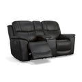 Leather Power Reclining Zero Gravity Loveseat with Console, Power Headrests & Lumbar by