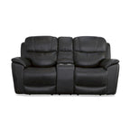 Ledersofa mit Liegefunktion, Zero-Gravity-Funktion, Konsole, verstellbaren Kopfstützen & Lendenwirbelstütze von