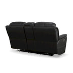 Ledersofa mit Liegefunktion, Zero-Gravity-Funktion, Konsole, verstellbaren Kopfstützen & Lendenwirbelstütze von