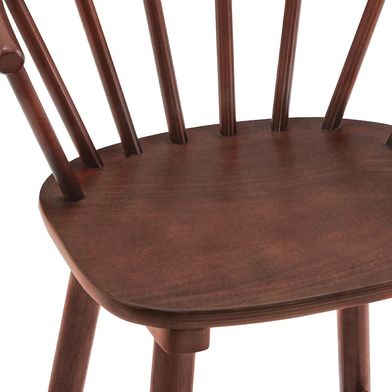 Set of 2 Counter Height 24.in Bar Stools for Kitchen Island with Solid Wood and Spindle Back Barstool