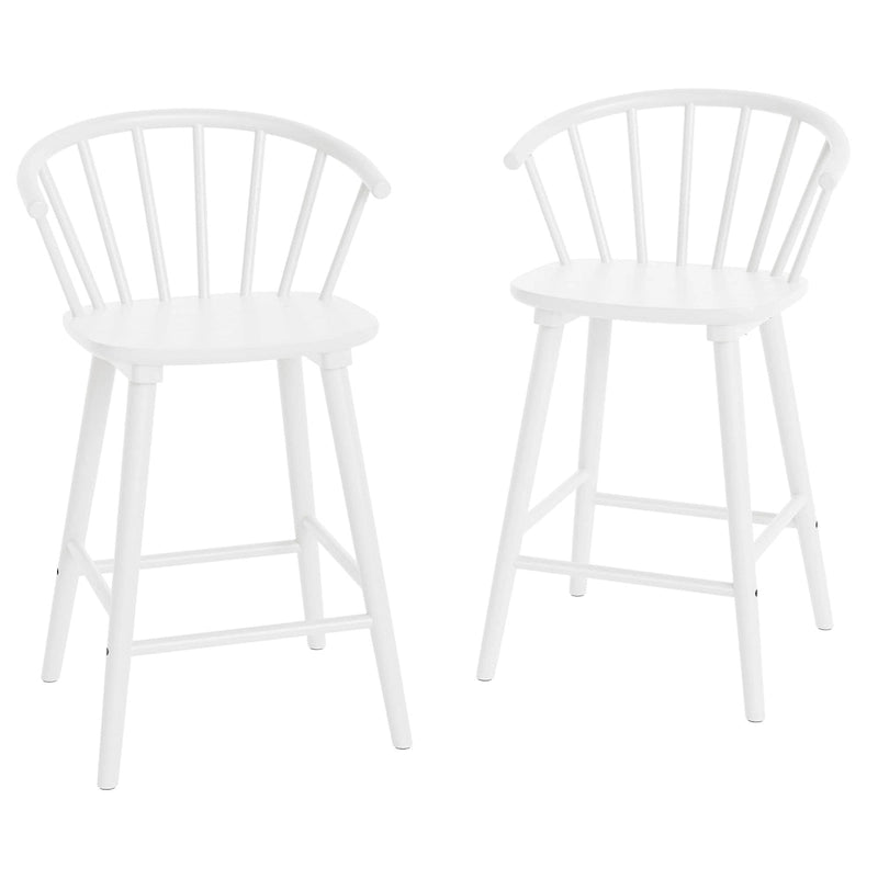 Set of 2 Counter Height 24.in Bar Stools for Kitchen Island with Solid Wood and Spindle Back Barstool