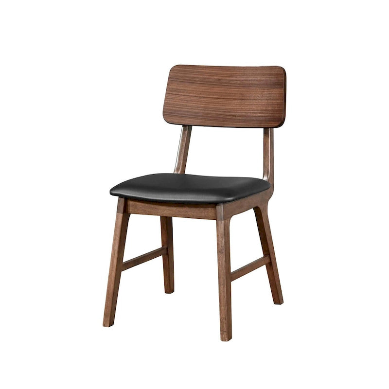 Walnut and Black Side Chair (Set of 2)
