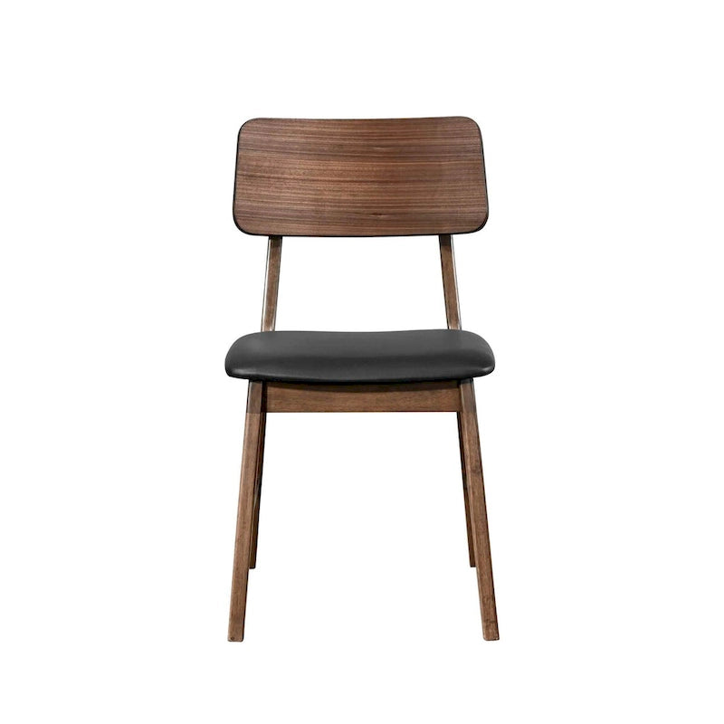 Walnut and Black Side Chair (Set of 2)
