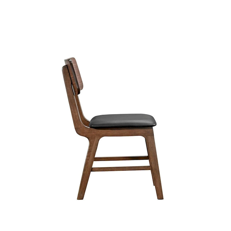Walnut and Black Side Chair (Set of 2)
