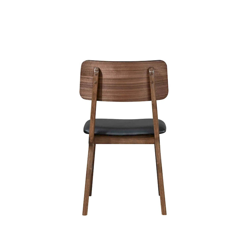 Walnut and Black Side Chair (Set of 2)