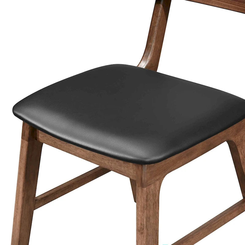 Walnut and Black Side Chair (Set of 2)