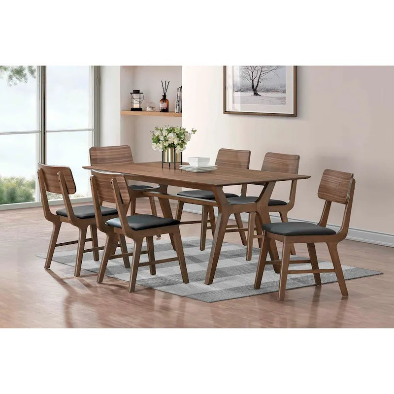 Walnut and Black Side Chair (Set of 2)