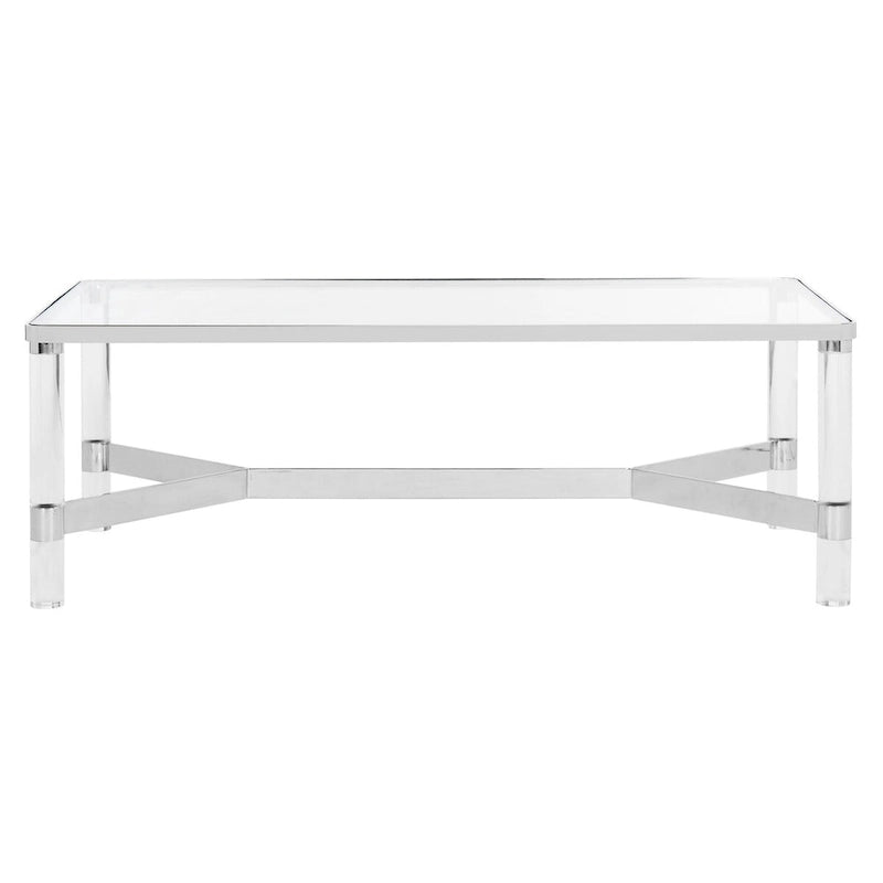 Acrylic Silver Coffee Table - 47Wx24Dx17H