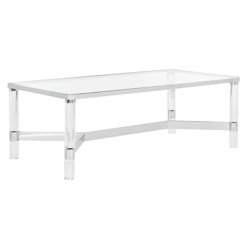Acrylic Silver Coffee Table - 47Wx24Dx17H