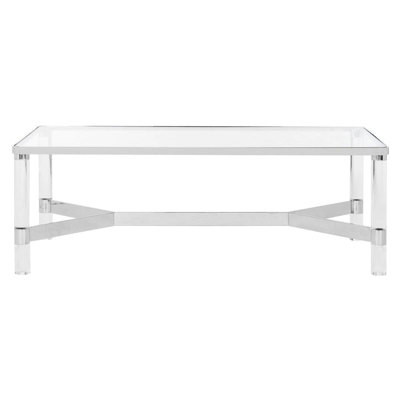 Acrylic Silver Coffee Table - 47Wx24Dx17H